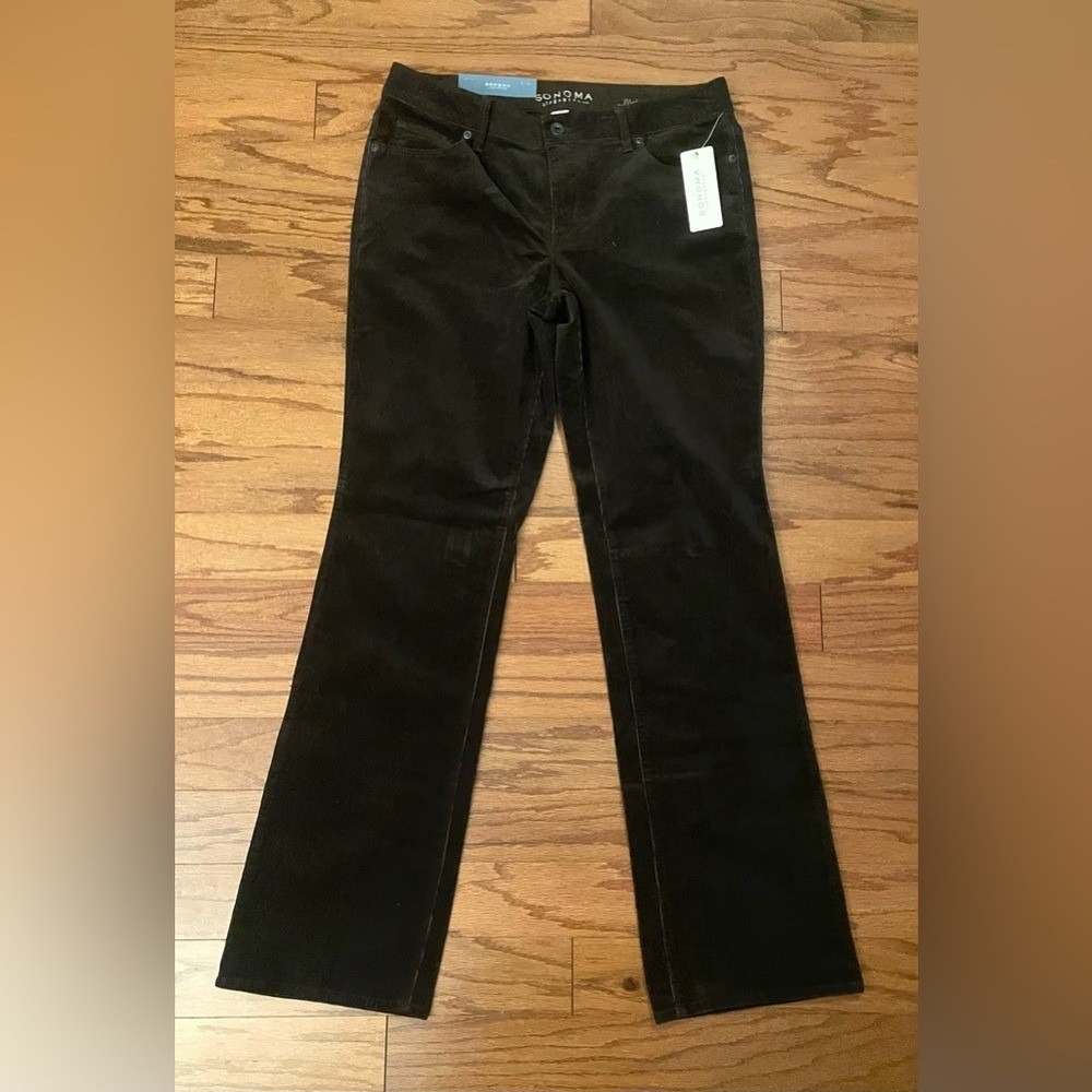 Sonoma- Women's Brown Ribbed Jeans Size 10 - Picture 2 of 7